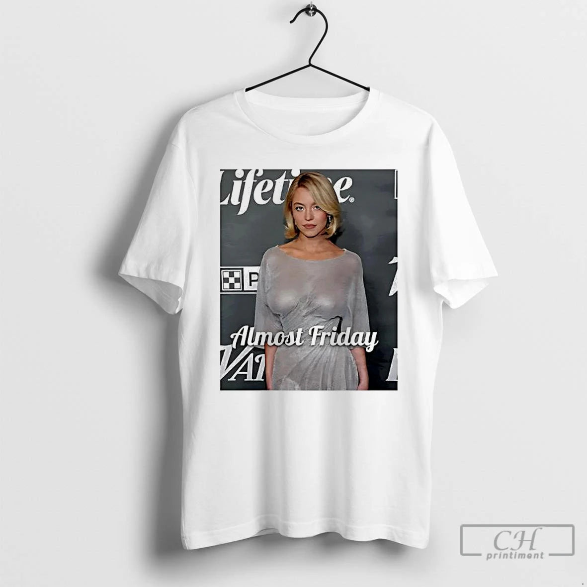Premium Sydney Sweeney In See Through Almost Friday Photo T Shirts Hoodie, Sweatshirt | InkNestWear.com