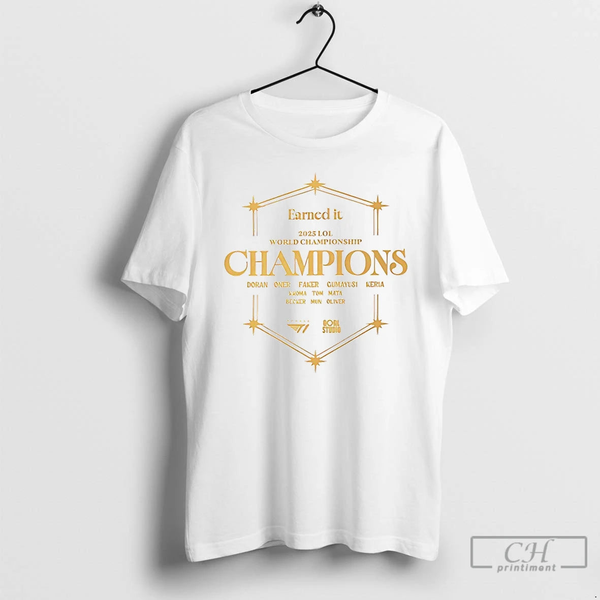 Premium T1 Earned It 2025 Lol World Championship Champions T Shirts Hoodie, Sweatshirt | InkNestWear.com