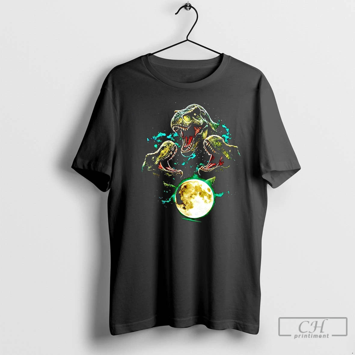 Premium Trex Jurassic Dinosaur Moon T Shirts Hoodie, Sweatshirt | InkNestWear.com