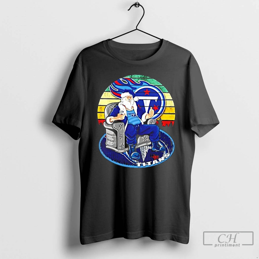 Premium Tennessee Titans X Santa Claus Christmas Vintage T Shirts Hoodie, Sweatshirt | InkNestWear.com