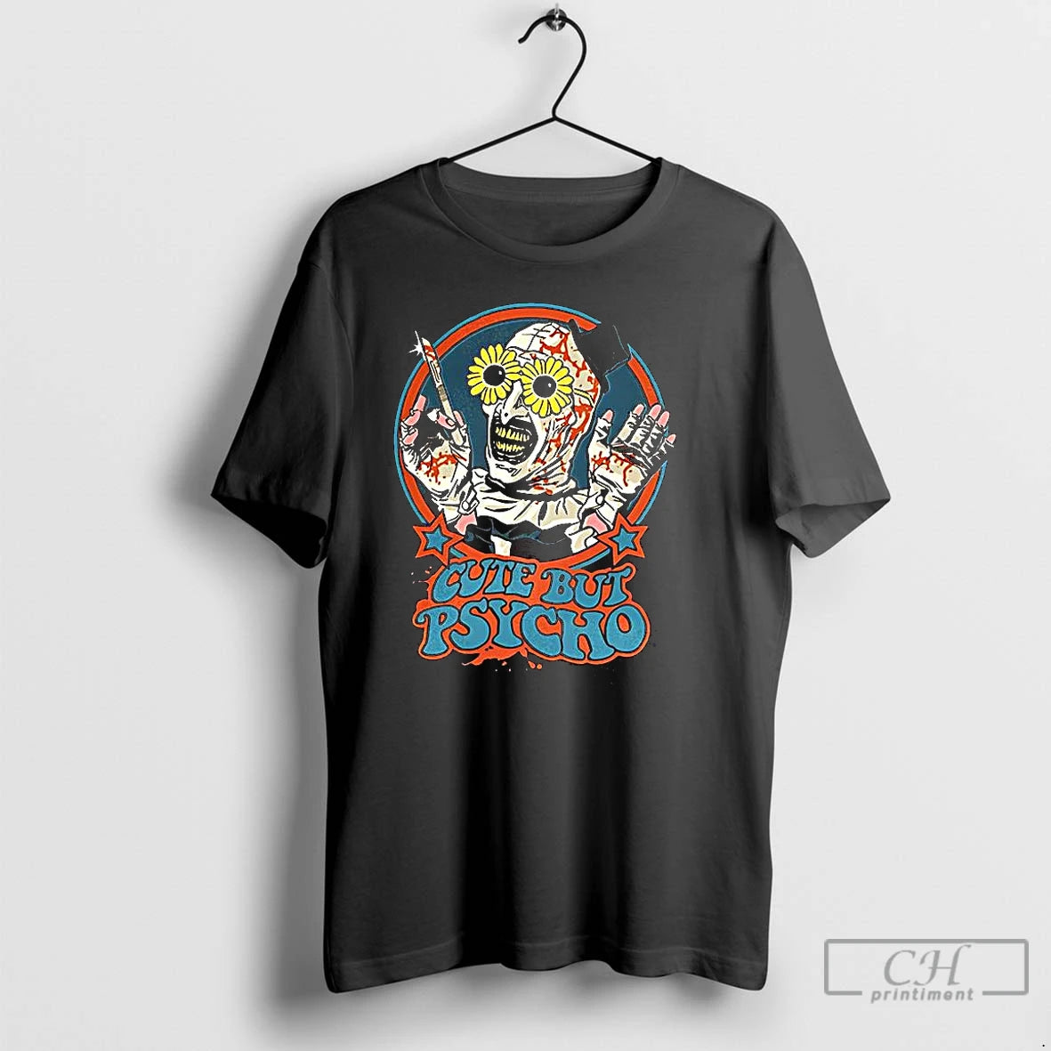 Premium Terrifier Art The Clown Cute But Psycho Horror T Shirts Hoodie, Sweatshirt | InkNestWear.com