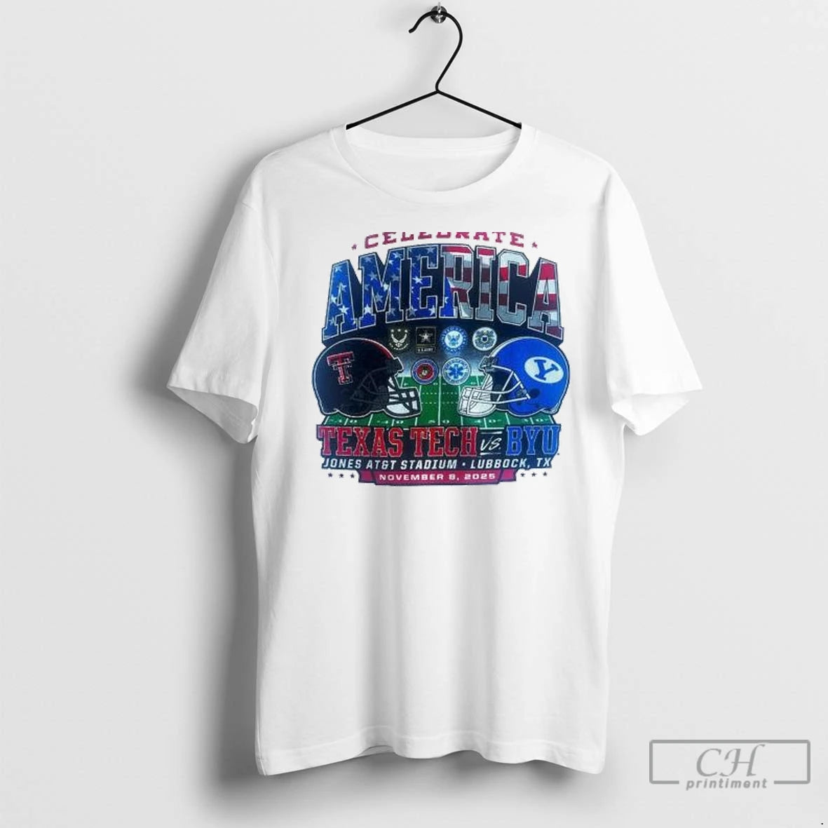 Premium Texas Tech Espn Celebrate America Dueling Helmets 2025 Circle White T-Shirts, Hoodie, Sweatshirt | InkNestWear.com