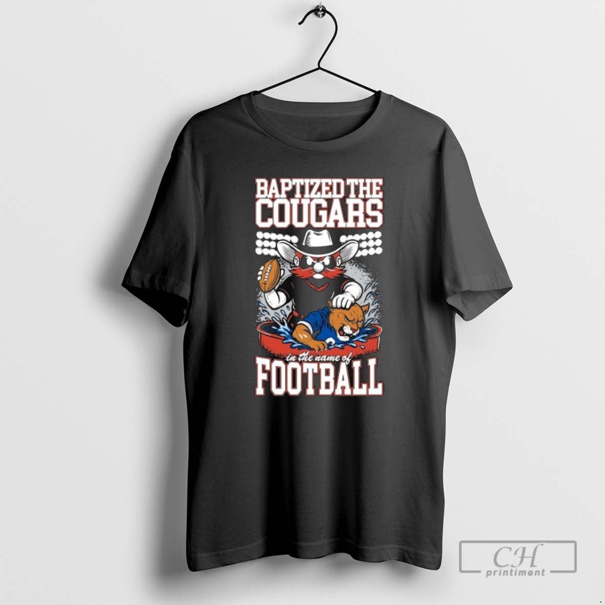 Premium Texas Tech Red Raiders Baptized The Byu Cougars In The Name Of Football Mascot T-Shirts, Hoodie, Sweatshirt