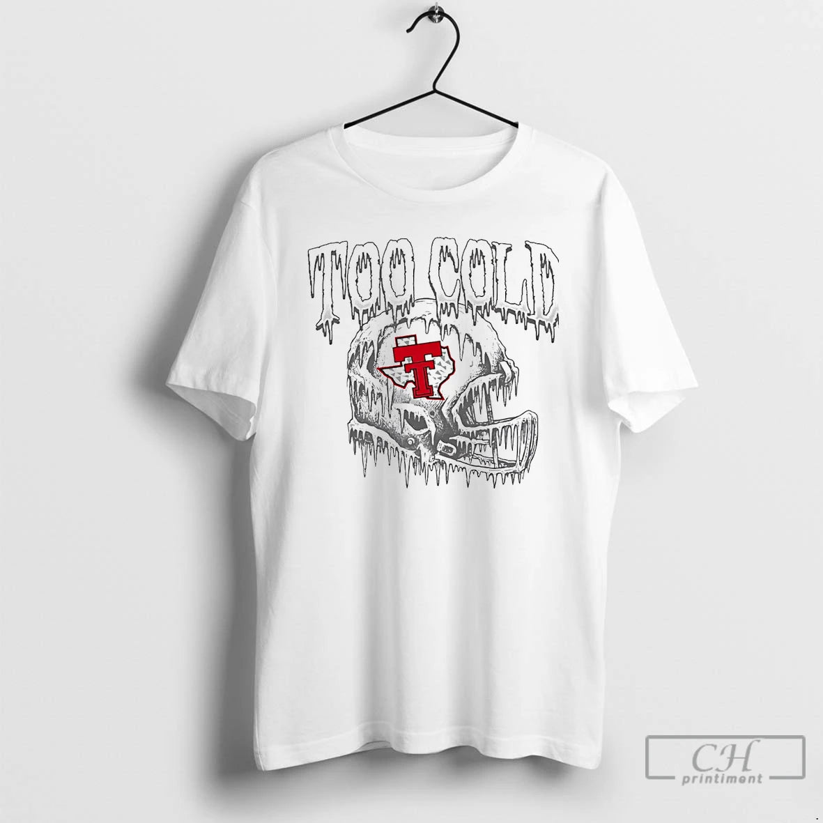 Premium Texas Tech Red Raiders Frozen Helmet Too Cold T Shirts Hoodie, Sweatshirt | InkNestWear.com