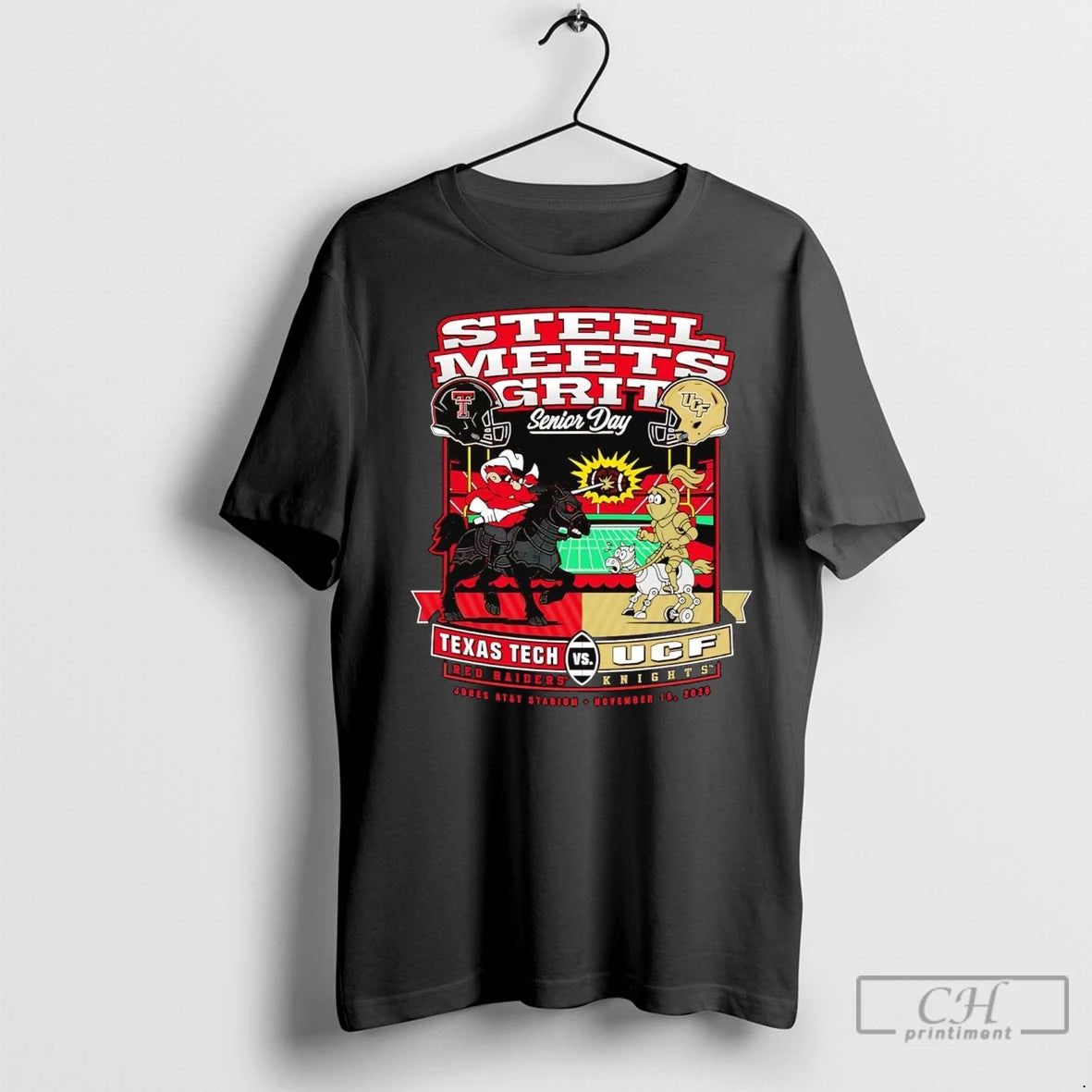 Premium Texas Tech Red Raiders Vs Ucf Knights Steel Meets Grit Senior Day 2025 T-Shirts, Hoodie, Sweatshirt | InkNestWear.com