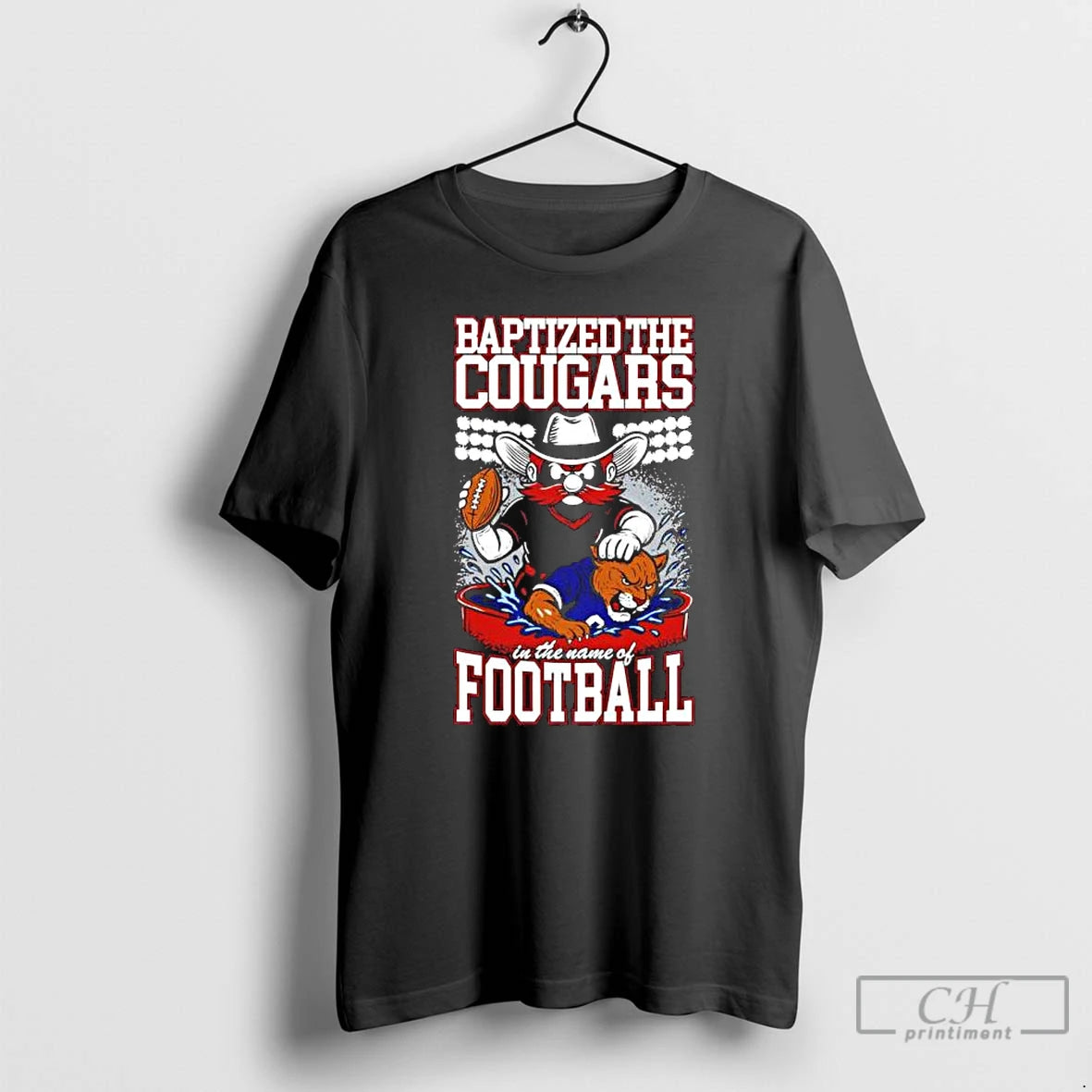 Premium Texas Tech Beat Byu Baptized The Cougars In The Name Of Football T Shirts Hoodie, Sweatshirt | InkNestWear.com