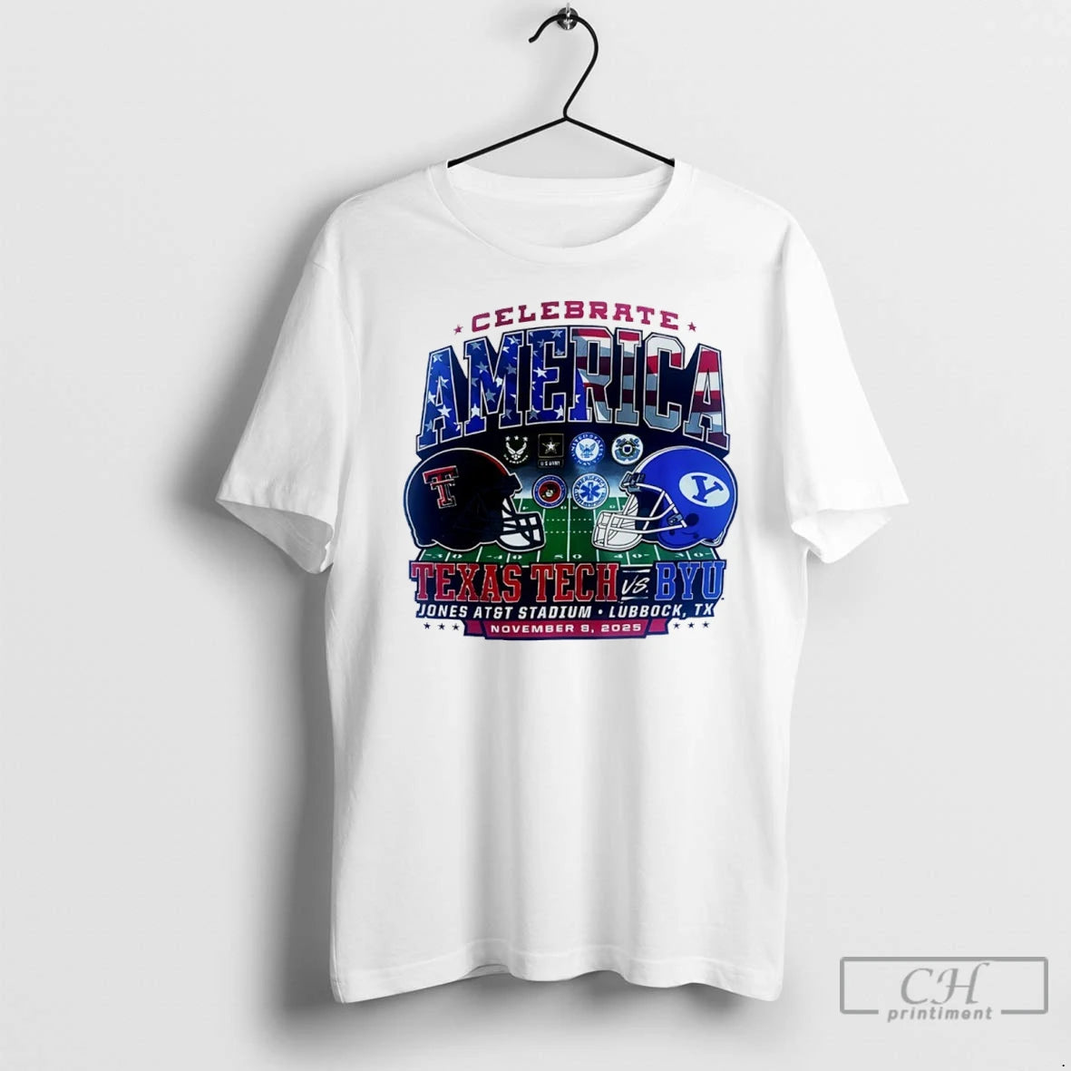 Premium Texas Tech Vs Byu 2025 Celebrate America Dueling Helmets T-Shirts, Hoodie, Sweatshirt | InkNestWear.com
