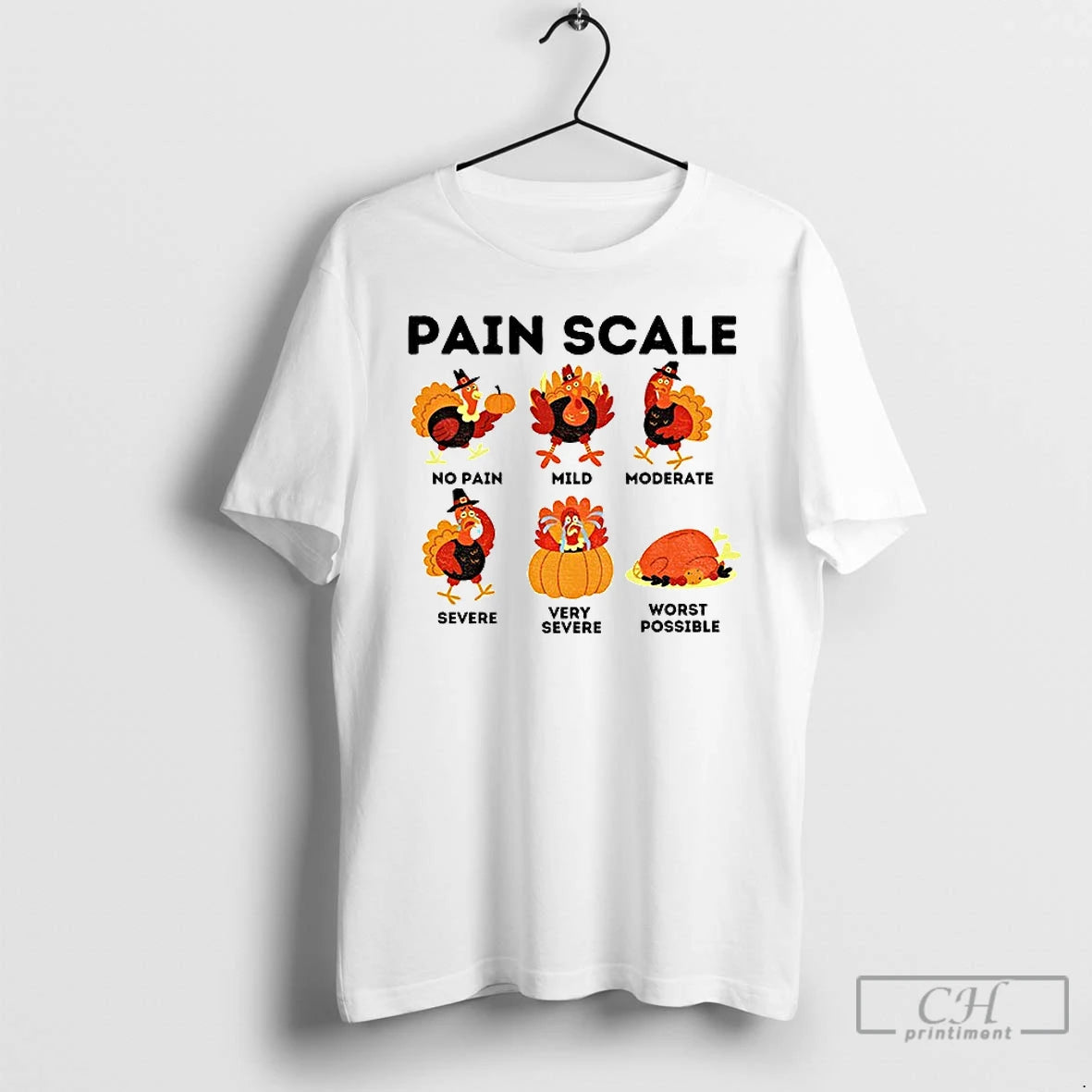 Premium Thanksgiving Nurse Pain Scale Healthcare Worker T Shirts Hoodie, Sweatshirt | InkNestWear.com