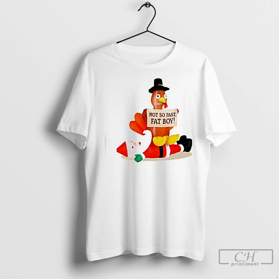 Premium Thanksgiving Santa Versus Turkey Not So Fast Fat Boy T-Shirts, Hoodie, Sweatshirt | InkNestWear.com