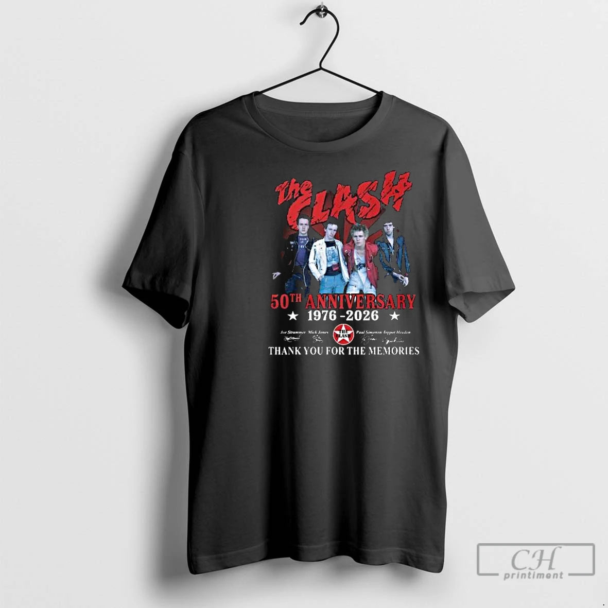 Clash 50th Anniversary 1976 2026 Signatures Thank You Memories Circle Black T-Shirts, Hoodie, Sweatshirt