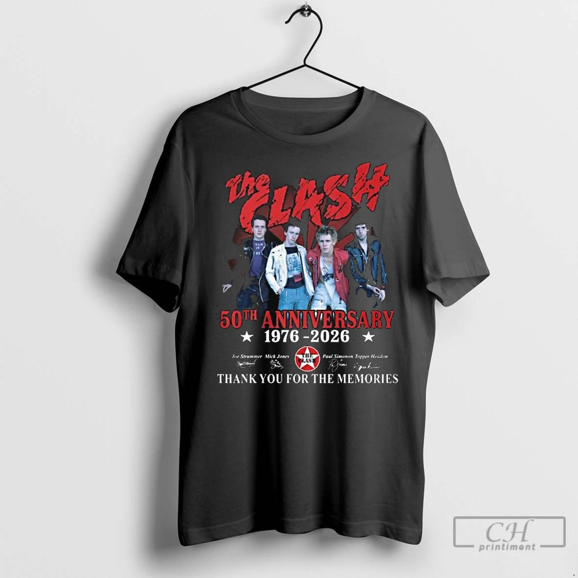 Premium The Clash 50th Anniversary 1976 2026 Signatures Thank You For The Memories Long Sleve T-Shirts, Hoodie, Sweatshirt