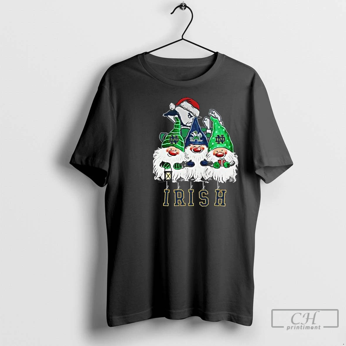 Gnomes X Notre Dame Fighting Irish Merry 2025 Circle Black T-Shirts, Hoodie, Sweatshirt