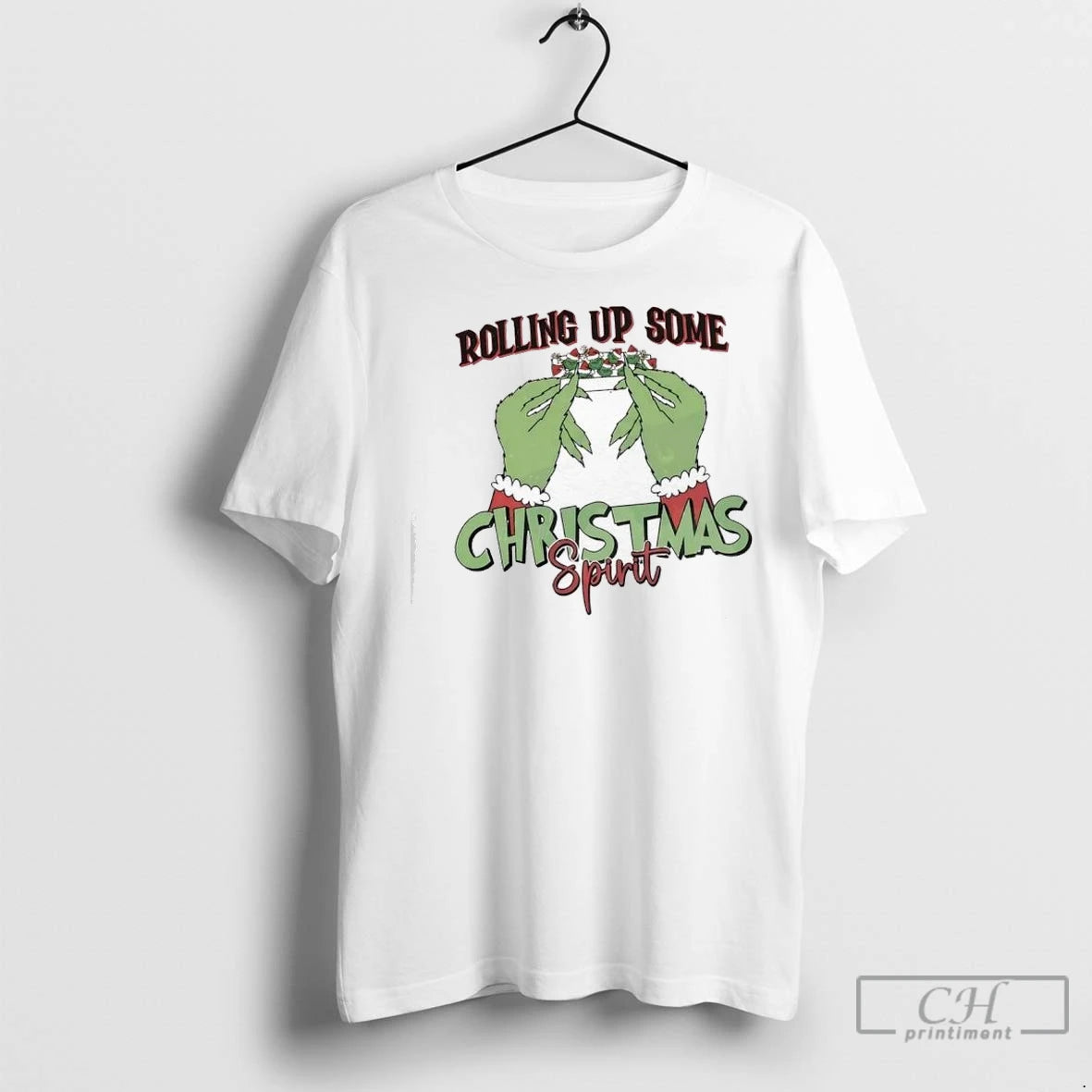 Premium The Grinch Rolling Up Some Christmas Spirit T-Shirts, Hoodie, Sweatshirt | InkNestWear.com