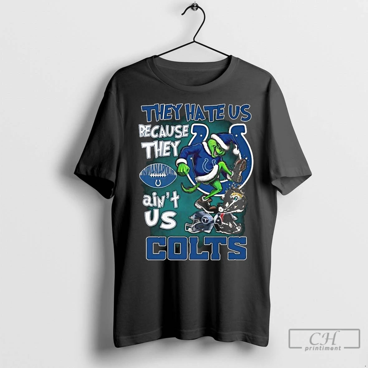 Premium The Grinch They Hate Us Because They Aint Us Indianapolis Colts Football 2025 Long T-Shirts, Hoodie, Sweatshirt