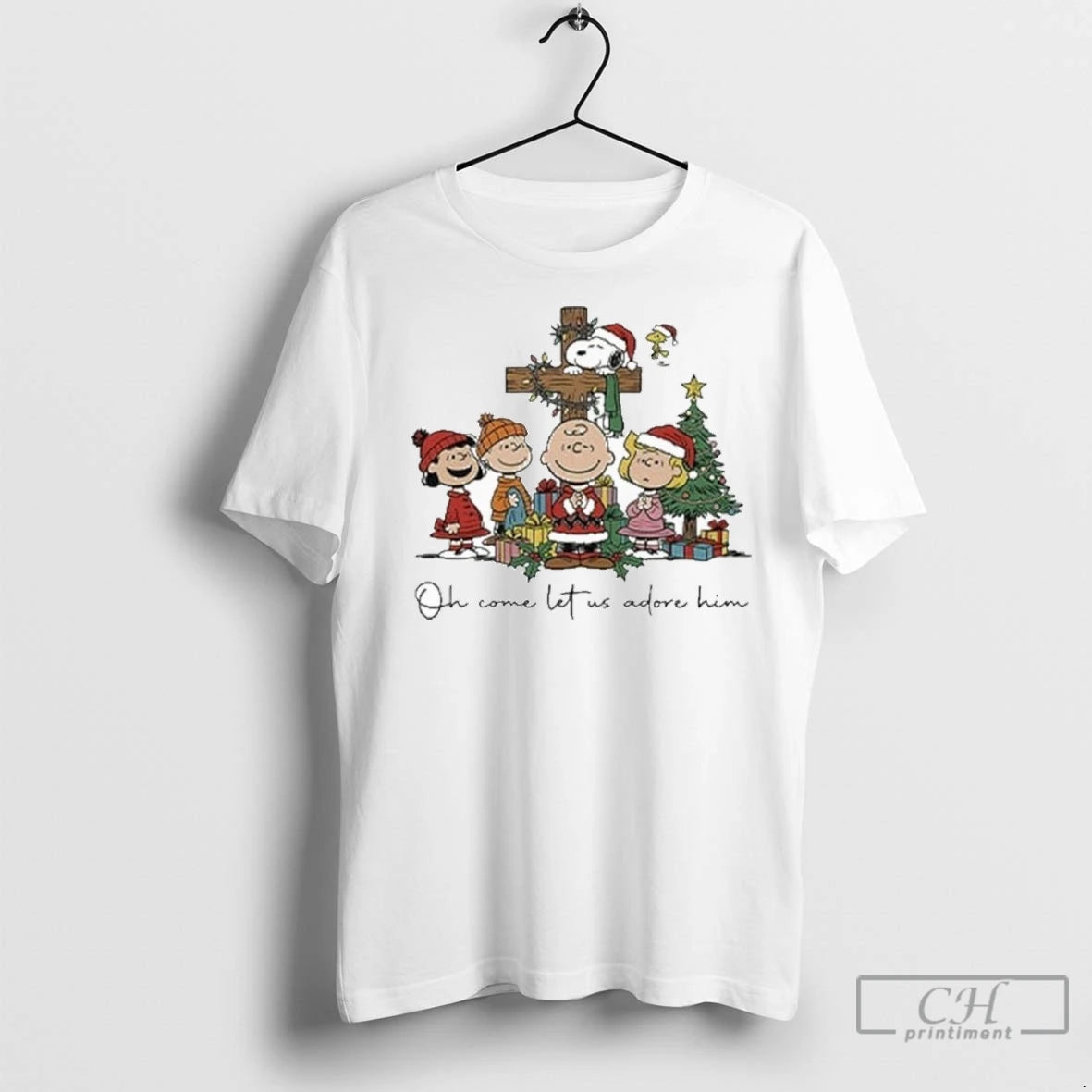 Premium The Peanuts Christmas Christian Oh Come Let Us Adore Him T-Shirts, Hoodie, Sweatshirt | InkNestWear.com