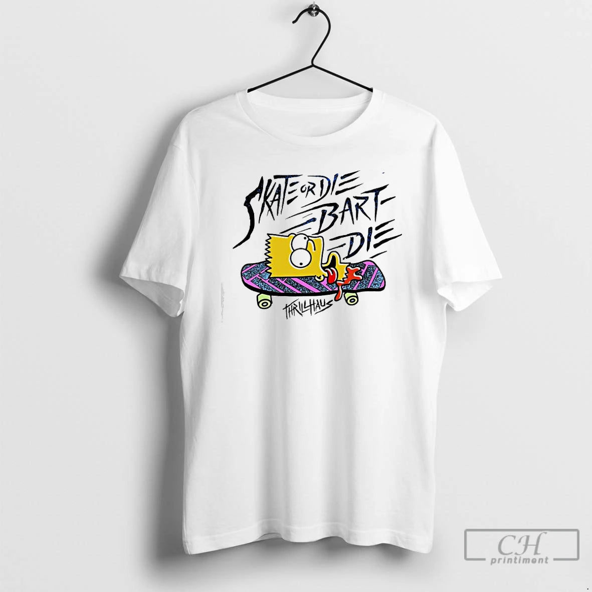 Premium The Simpsons Skate Or Die Bart Die Thrillhaus T Shirts Hoodie, Sweatshirt | InkNestWear.com