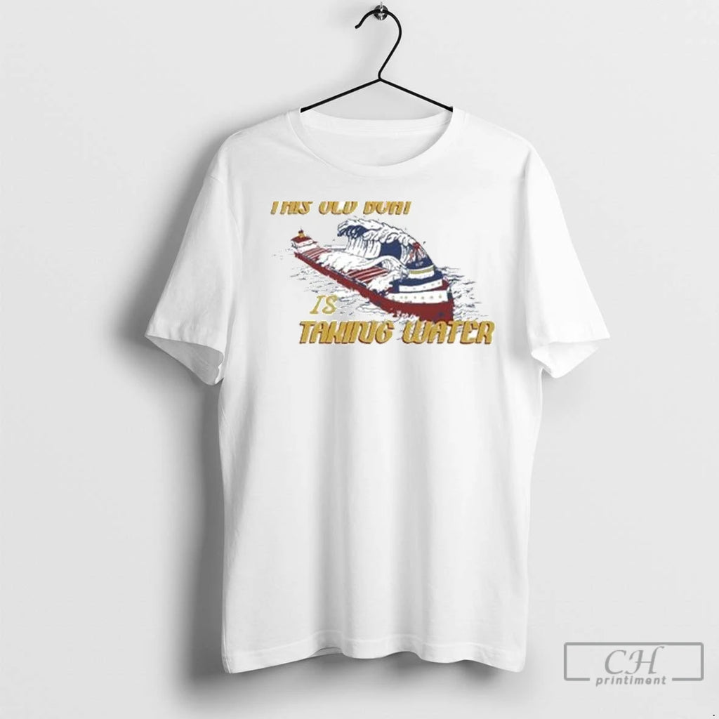 Premium This Boat Is Taking Water Edmund Fitzgerald Memorial Circle White T-Shirts, Hoodie, Sweatshirt | InkNestWear.com