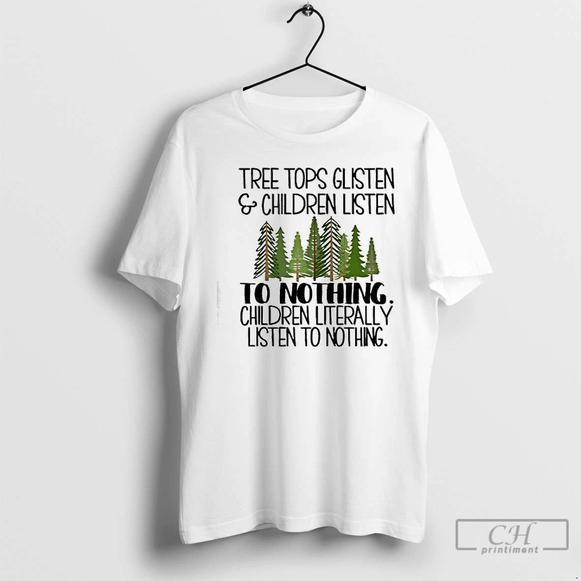Premium Tree Tops Glisten And Children Listen Christmas T-Shirts, Hoodie, Sweatshirt | InkNestWear.com
