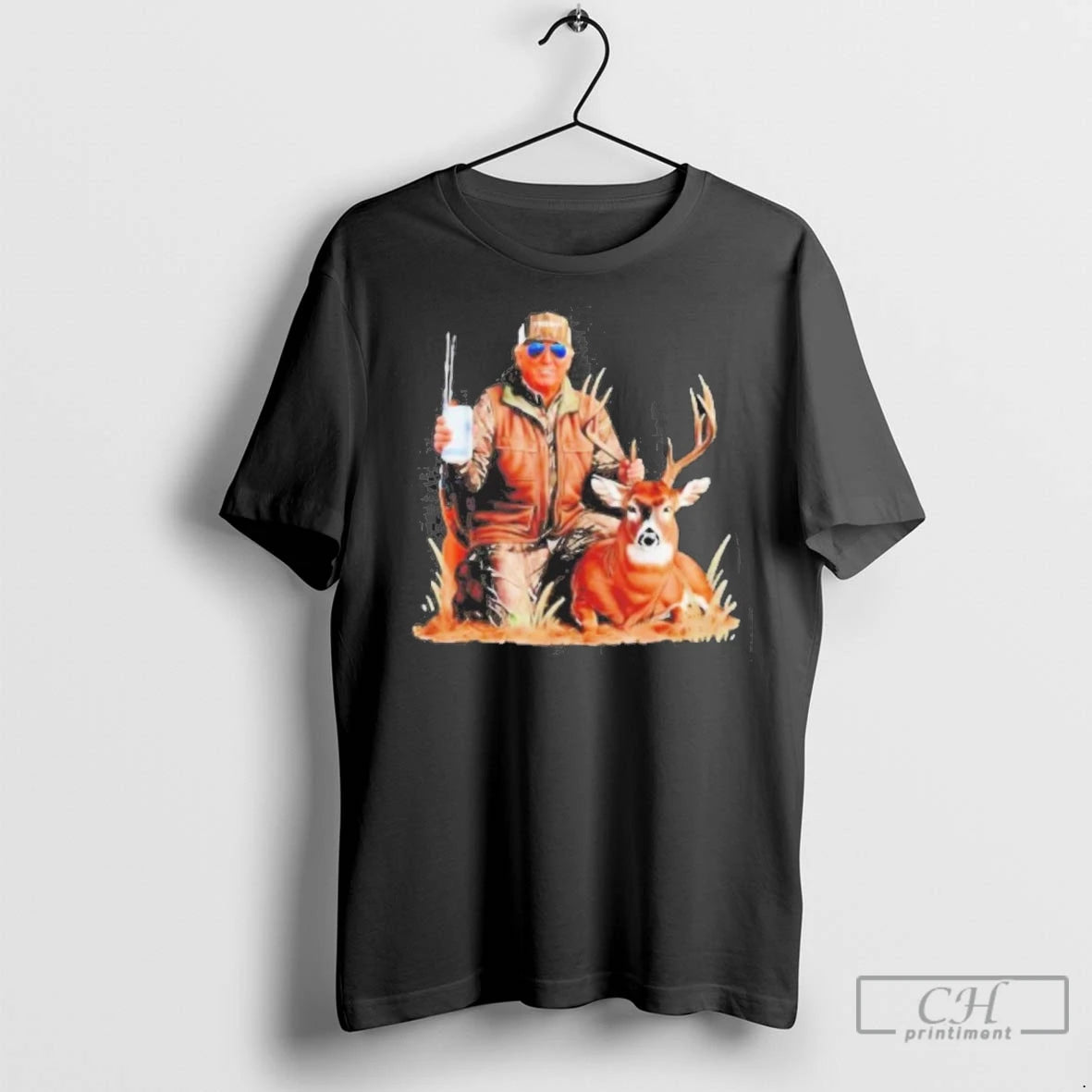 Premium Trump Deer Hunting Donald Trump Old School Camouflage Black T-Shirts, Hoodie, Sweatshirt | InkNestWear.com