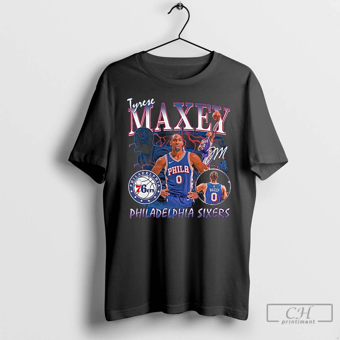 Premium Tyrese Maxey Philadelphia 76ers Player Collage T-Shirts, Hoodie, Sweatshirt | InkNestWear.com