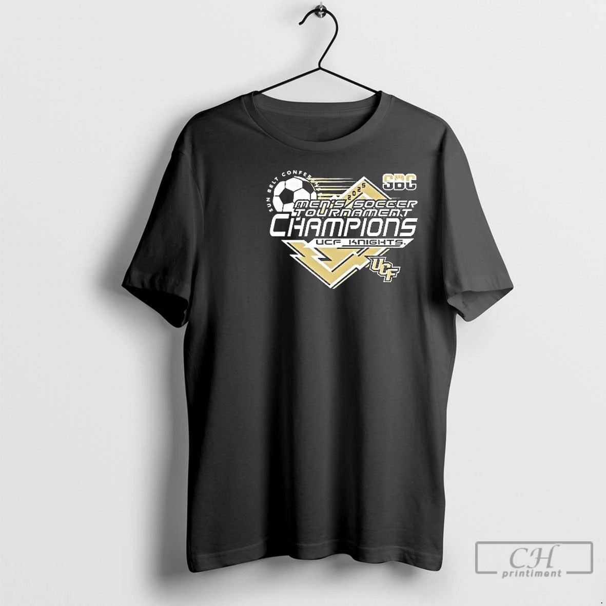 Premium Ucf Knights 2025 Sun Belt Conference Mens Soccer Tournament Champions Circle Black T-Shirts, Hoodie, Sweatshirt
