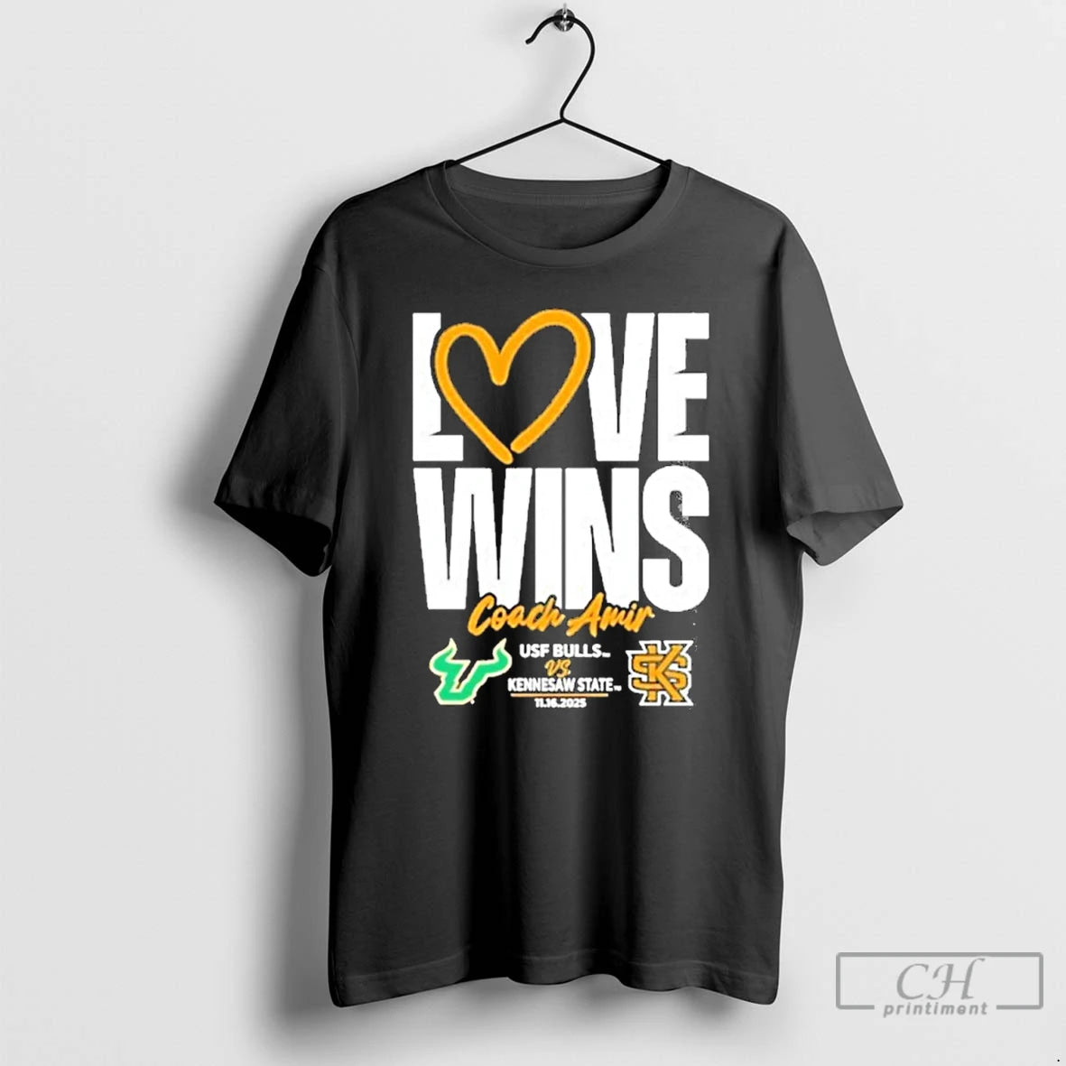 Premium Usf Vs Kennesaw State Love Wins Coach Amir T-Shirts, Hoodie, Sweatshirt | InkNestWear.com