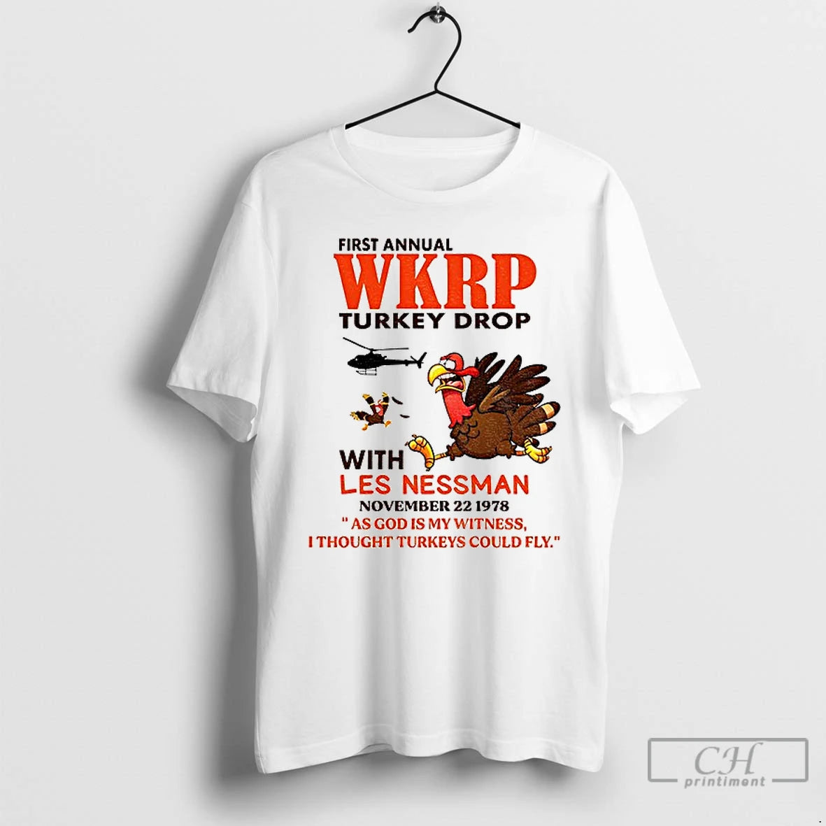 Vintage Wkrp Turkey Drop First Annual Less Nessman T-Shirts, Hoodie, Sweatshirt