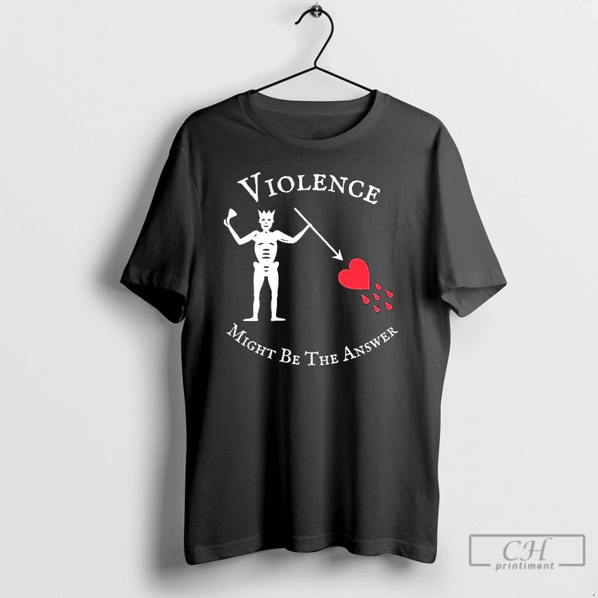 Premium Violence Might Be The Answer Blackbeard Pirate Flag T Shirts Hoodie, Sweatshirt | InkNestWear.com