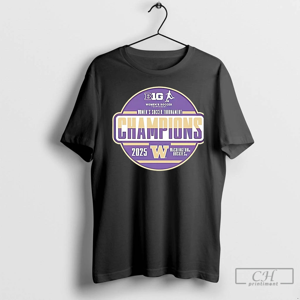 Premium Washington Huskies 2025 Big Ten Womens Soccer Tournament Champions Logo Christmas T Shirts Hoodie, Sweatshirt