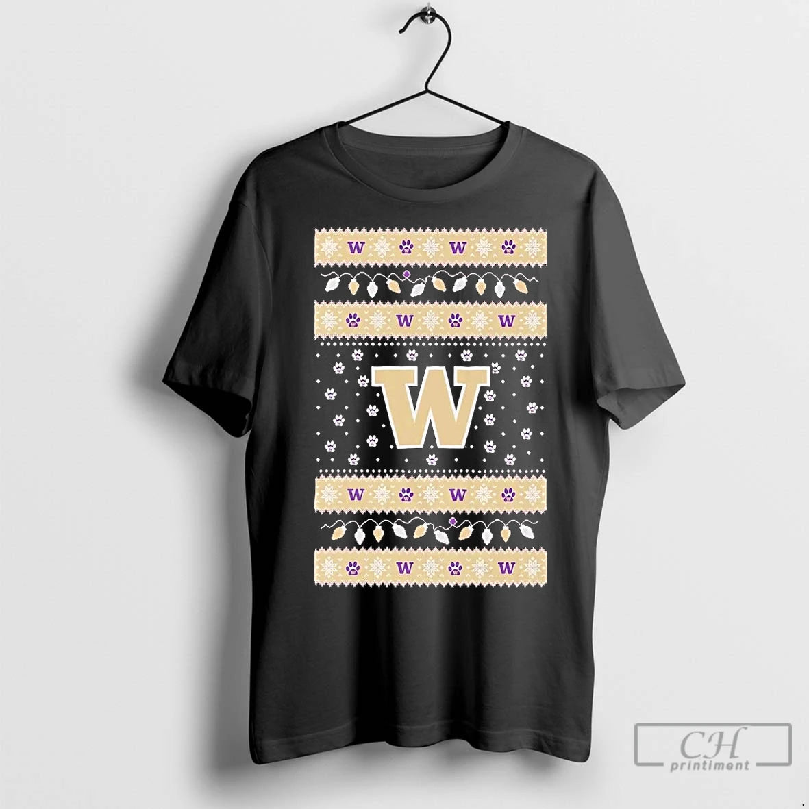 Premium Washington Huskies Ugly Christmas Light T-Shirts, Hoodie, Sweatshirt | InkNestWear.com