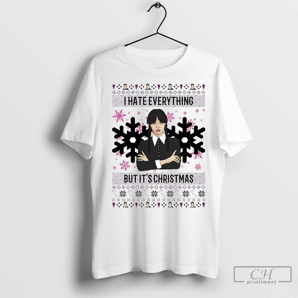 Premium Wednesday Addams I Hate Everything But Its Christmas T-Shirts, Hoodie, Sweatshirt | InkNestWear.com