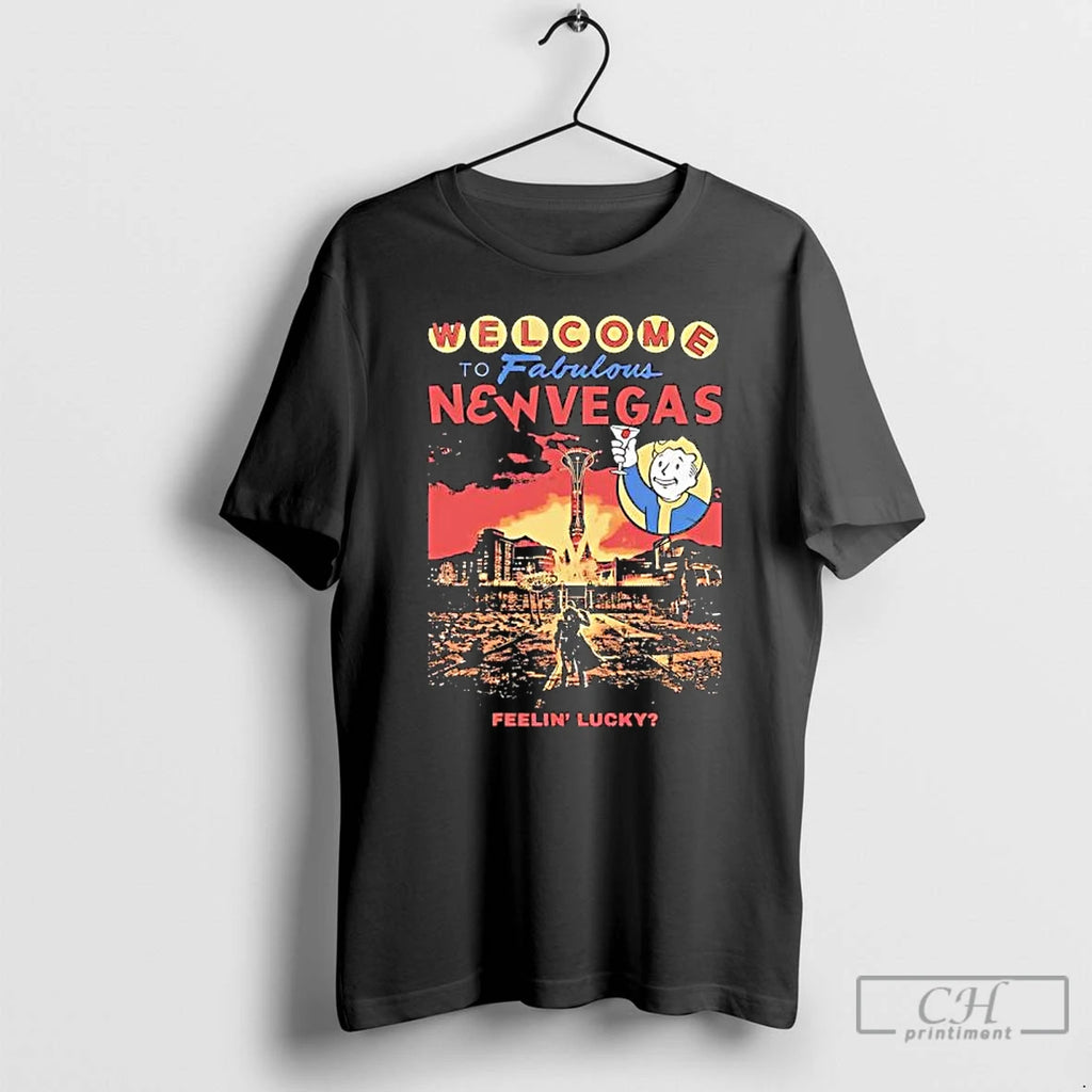 Premium Welcome To Fabulous New Vegas Feelin Lucky Graphic T Shirts Hoodie, Sweatshirt | InkNestWear.com