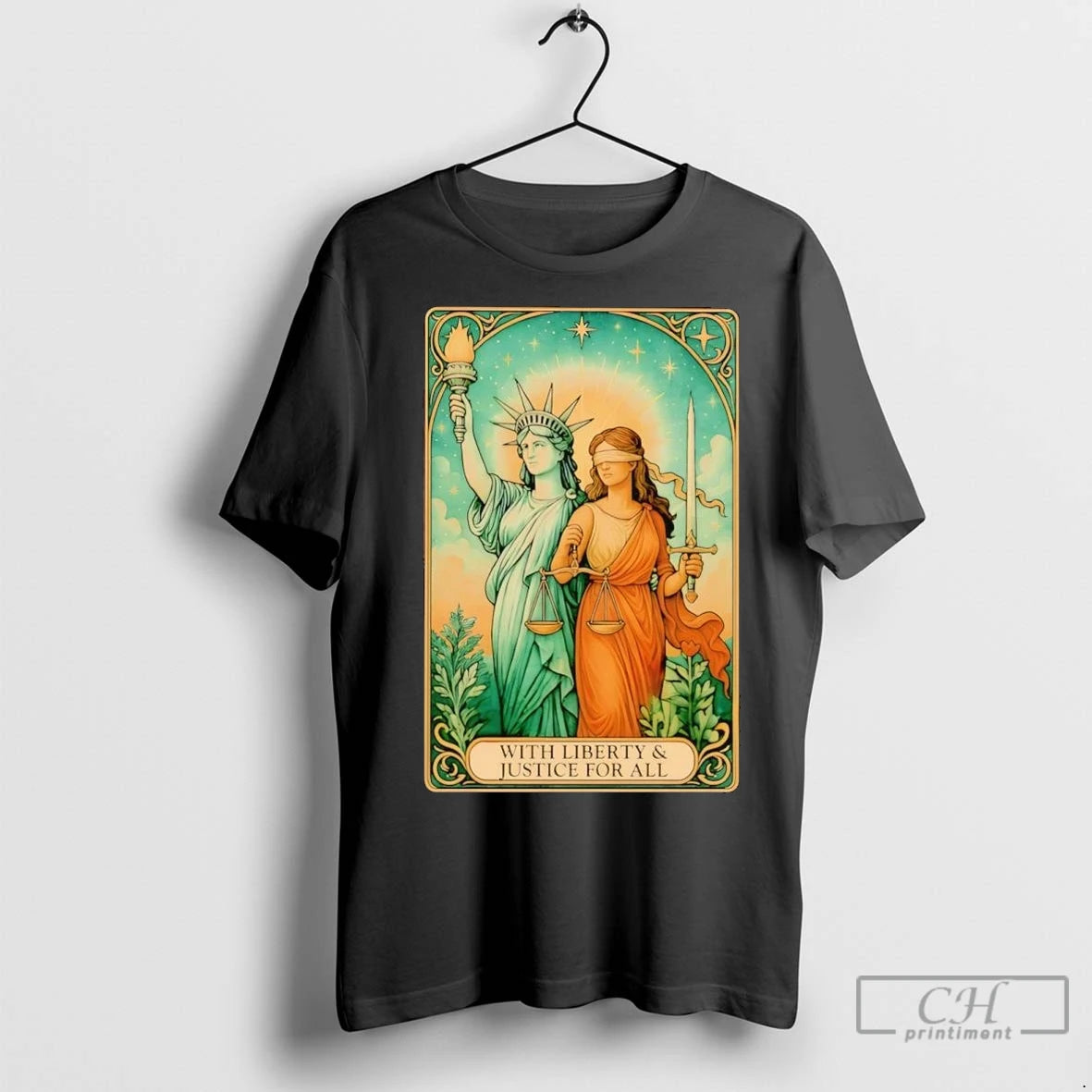 Premium With Liberty And Justice For All Tarot Card T-Shirts, Hoodie, Sweatshirt | InkNestWear.com