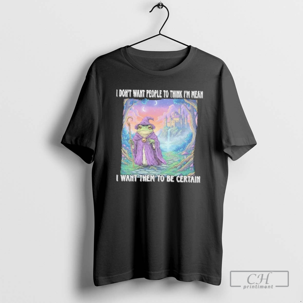 Premium Wizard Frog I Dont Want People To Think Im Mean I Want Them To T-Shirts, Hoodie, Sweatshirt | InkNestWear.com