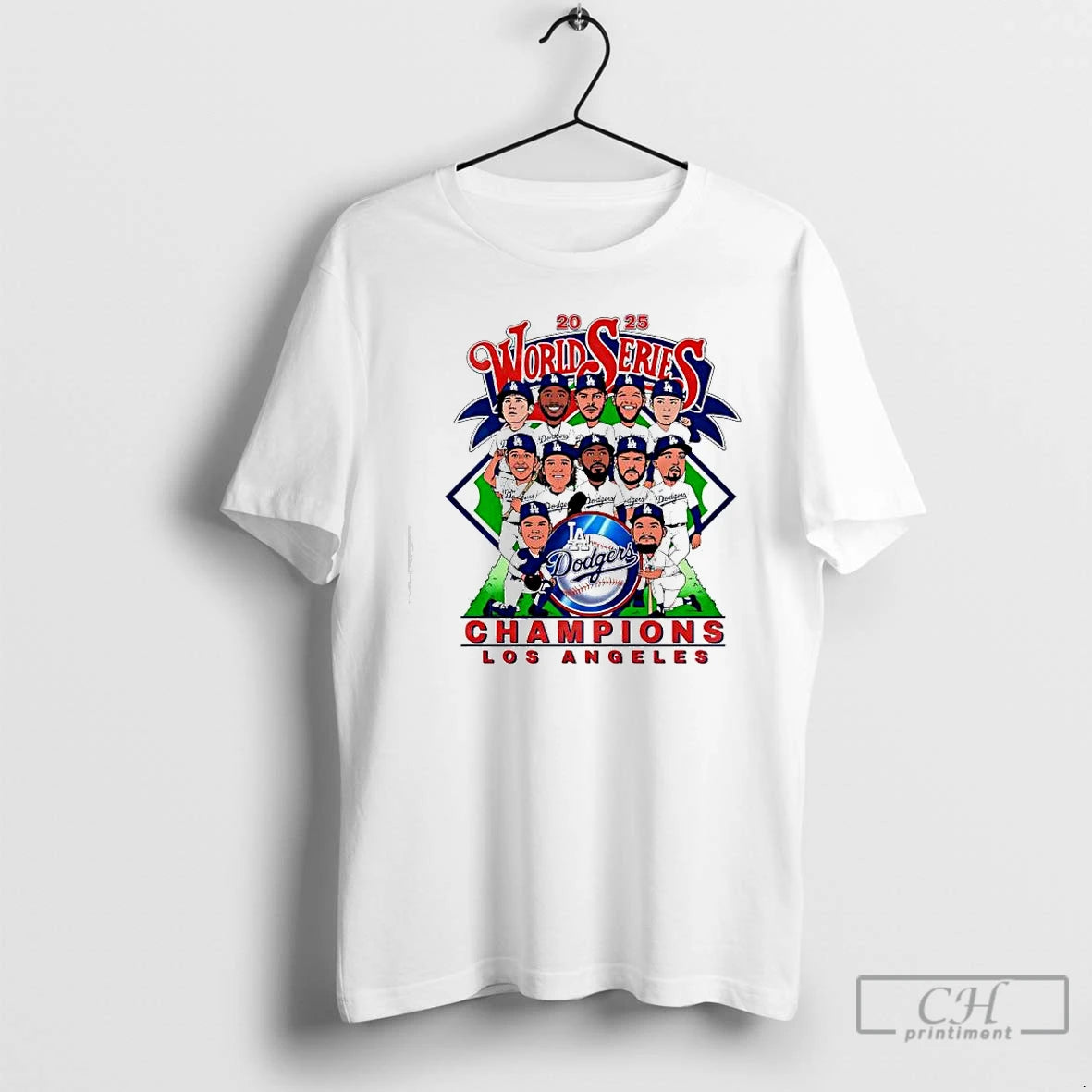 Premium World Series Champs 20256 Los Angeles Dodgers Players Cartoon Caricatures T Shirts Hoodie, Sweatshirt