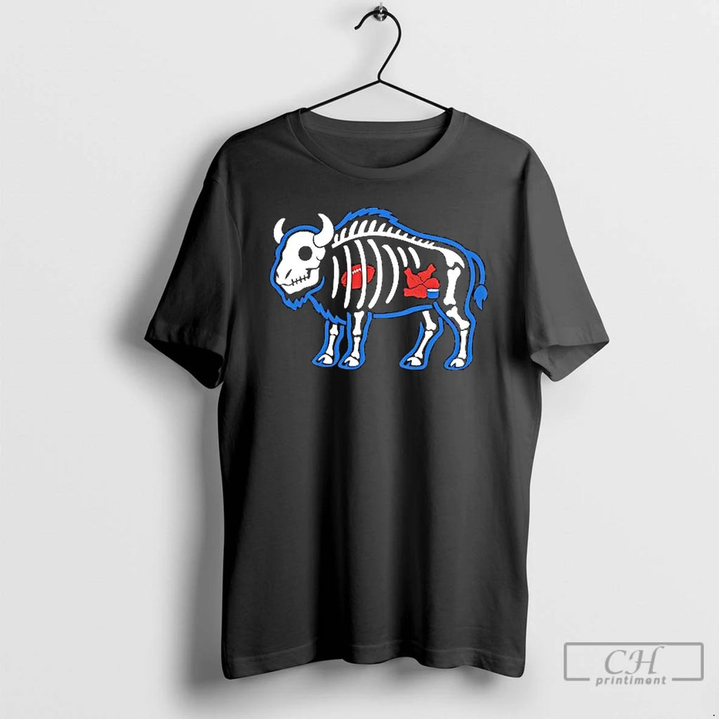 Premium X Ray Buffalo Skeleton With Football And Food T Shirts Hoodie, Sweatshirt | InkNestWear.com