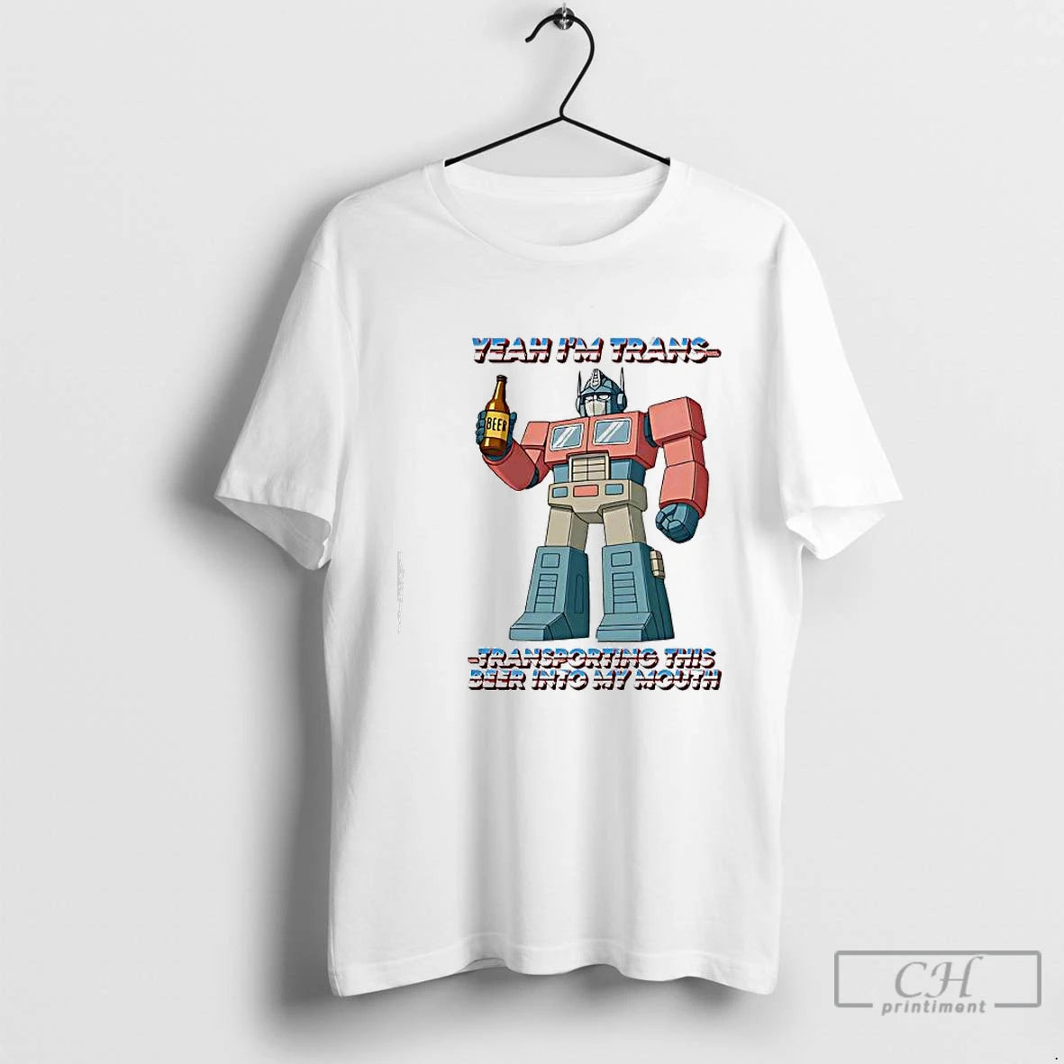 Premium Yeah Im Trans Transporting This Beer Into My Mouth Robot T Shirts Hoodie, Sweatshirt | InkNestWear.com