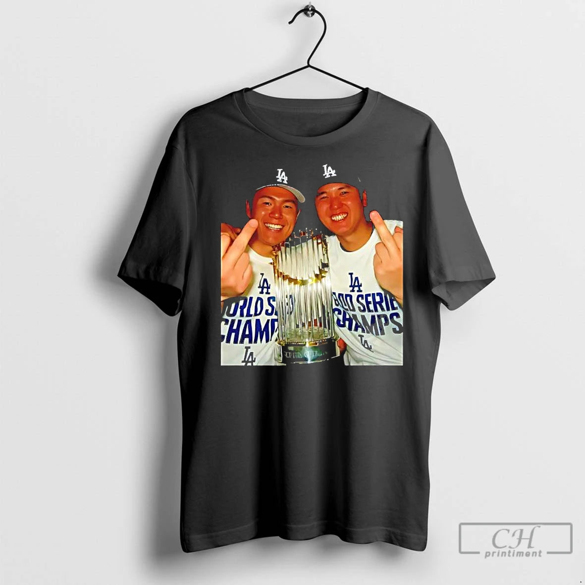 Premium Yoshinobu Yamamoto And Shohei Ohtani Middle Finger Champion Funny T-Shirts, Hoodie, Sweatshirt | InkNestWear.com