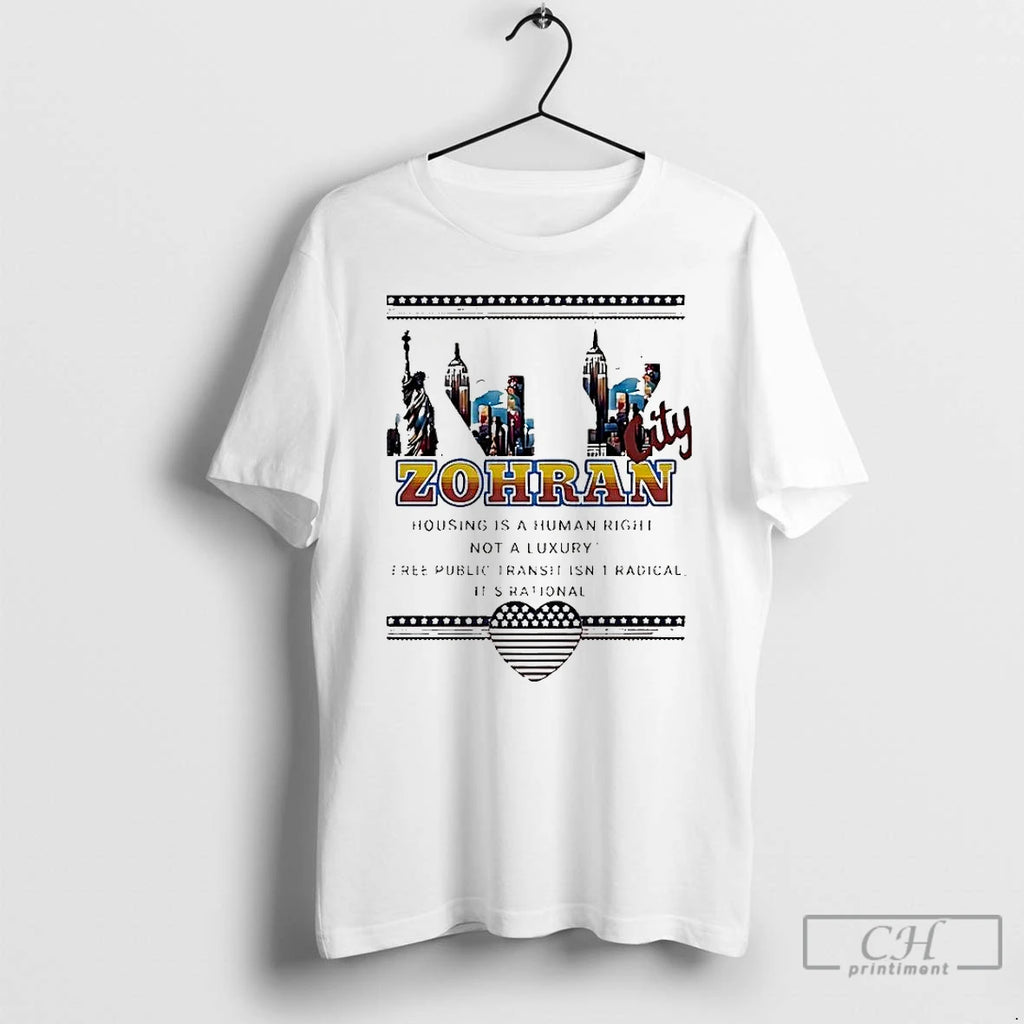 Premium Zohran Mamdani New York City Housing Is A Human Right Not A Luxury T-Shirts, Hoodie, Sweatshirt | InkNestWear.com