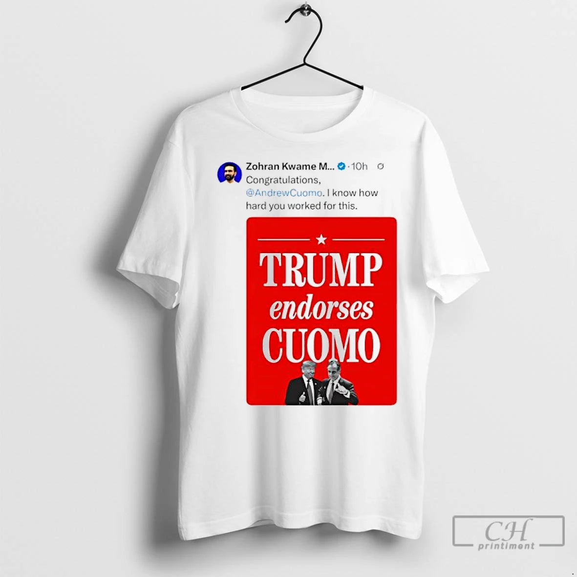 Premium Zohran Mamdani On X Trump Endorses Cuomo T-Shirts, Hoodie, Sweatshirt | InkNestWear.com