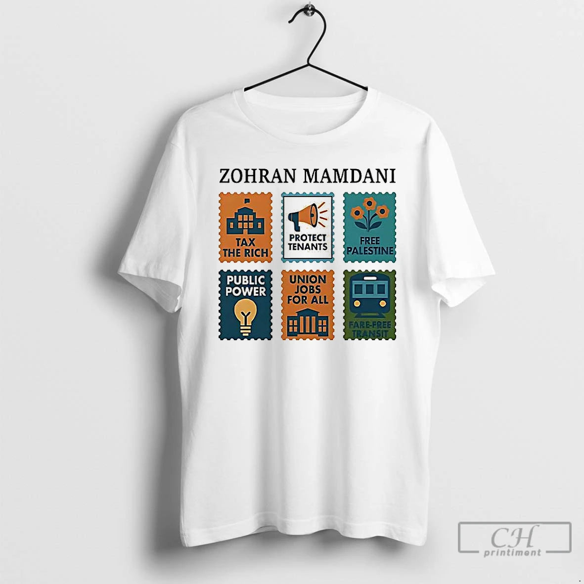 Zohran Mamdani Tax Rich Postage Stamps T-Shirts, Hoodie, Sweatshirt