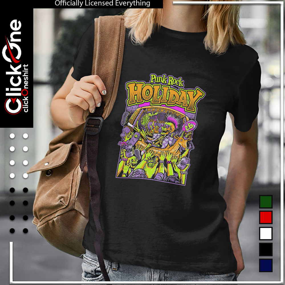 Punk Rock Holiday 26 skeleton goat crowd surfing music festival summer shirt