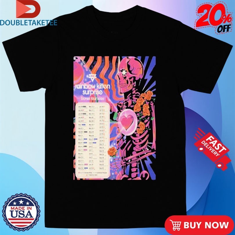 Rainbow Kitten Surprise Bones Tour 2026 Dates Skeleton Heart Shirts