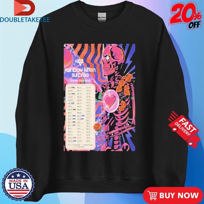 Rainbow Kitten Surprise Bones Tour 2026 Dates Skeleton Heart Shirts