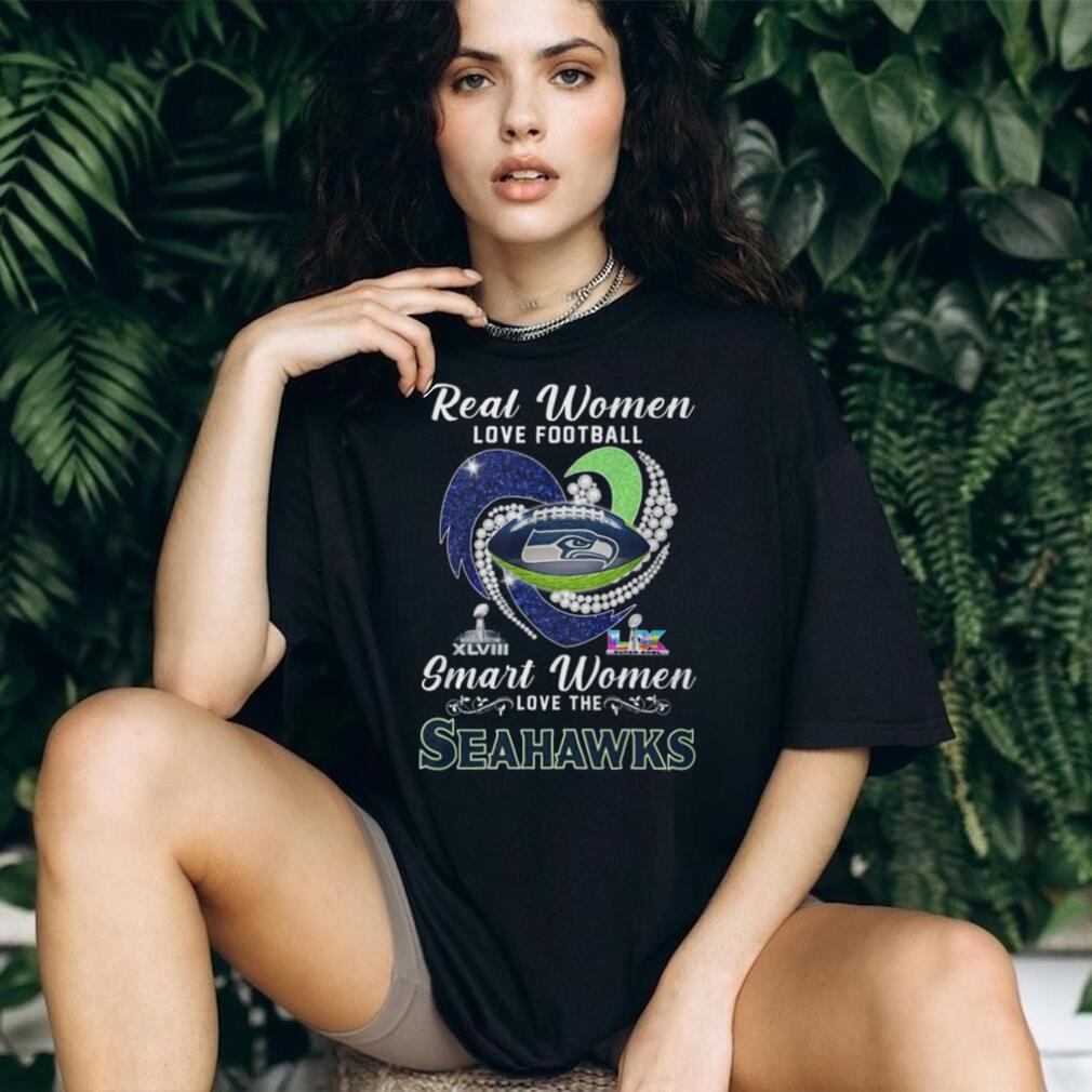 Real Women Love Football Smart Women Love The Seahawks Heart T Shirt