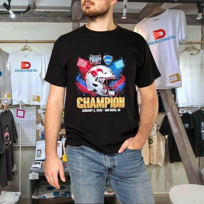SMU Mustangs NCAA Trust & Will Holiday Bowl Champion January 2 2026 Snapdragon Stadium San Diego CA Shirts