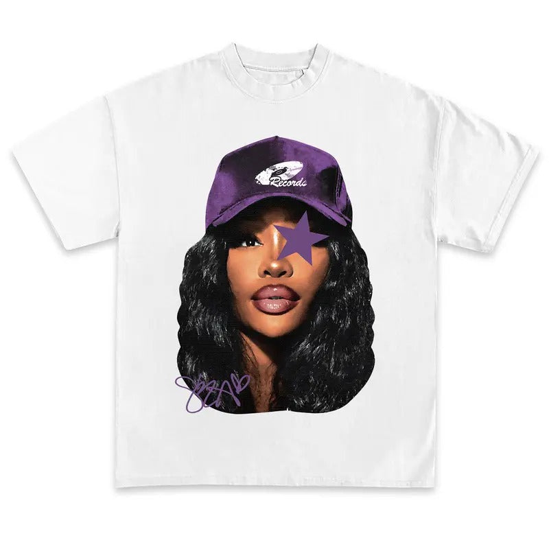 Sza Big Vintage Rapper Rap Hip Hop Y2k Fans Menswear Ctrl Sos Album (1)