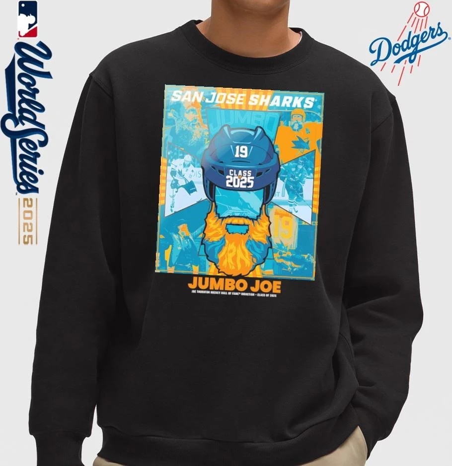 San Jose Sharks Jumbo Joe Thornton Hockey Hall of Fame Induction Class Of 2025 T-Shirt