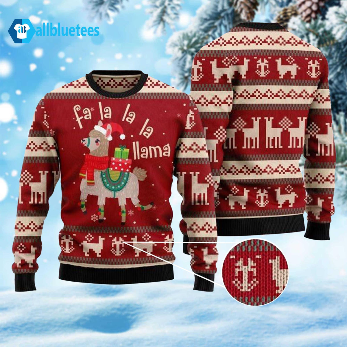 Santa Fa La La La Llama Ugly Christmas Sweater