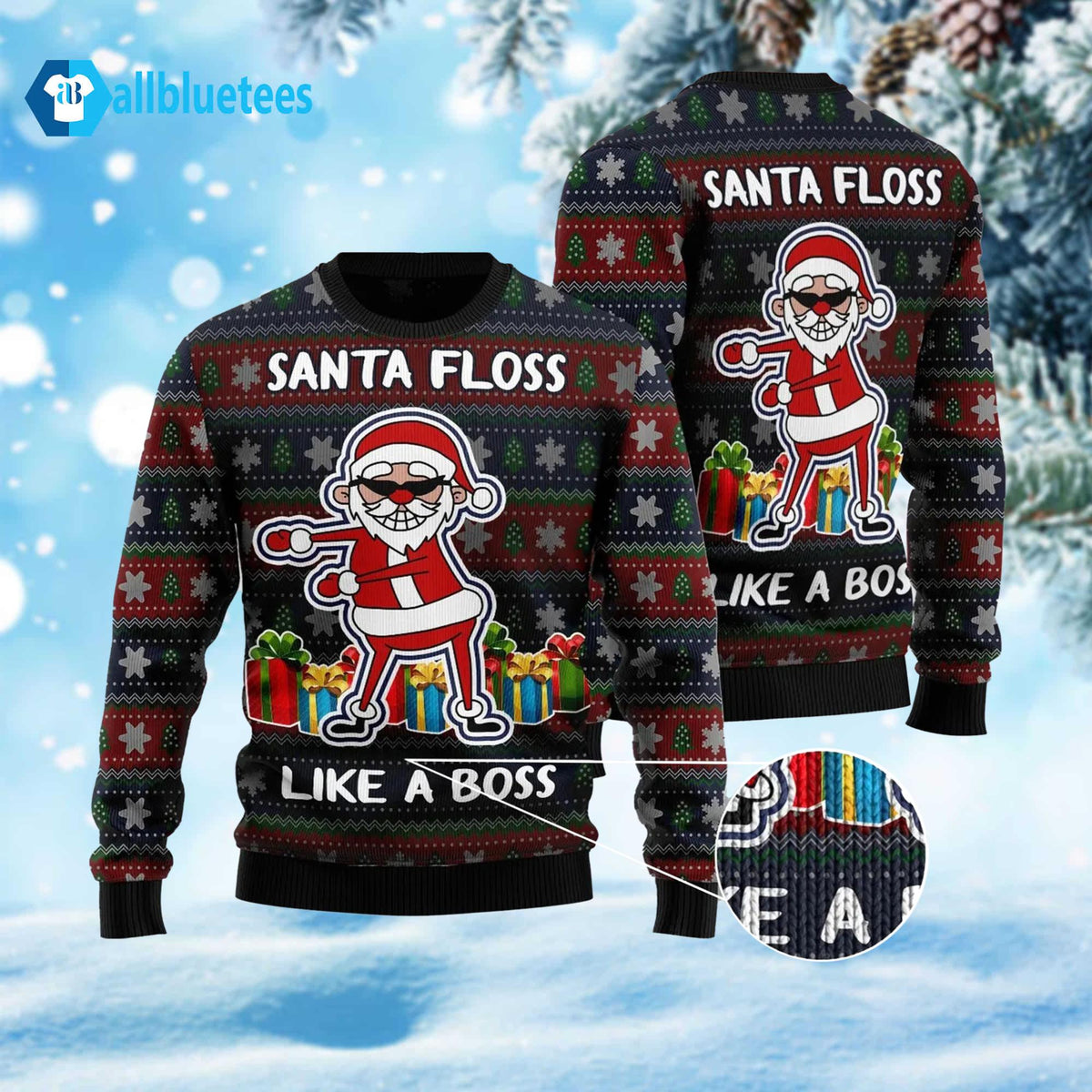 Santa Floss Like A Boss Ugly Christmas Sweater